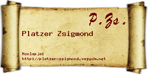 Platzer Zsigmond névjegykártya